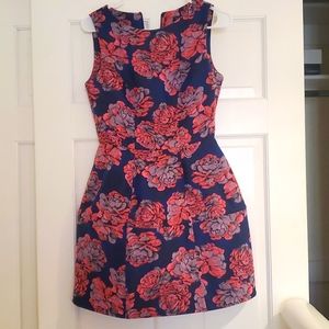 TOPSHOP US 4 floral dress with boning